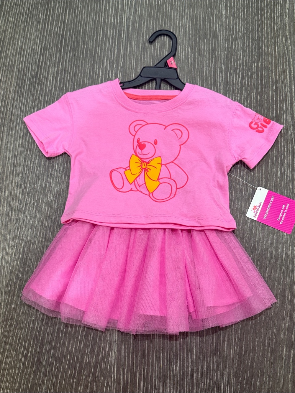 NWT Size 18 months Way to Celebrate Pink Teddy Bear Tutu skirt set